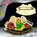 Gold plated souvenir soft enamel metal metal brad badge